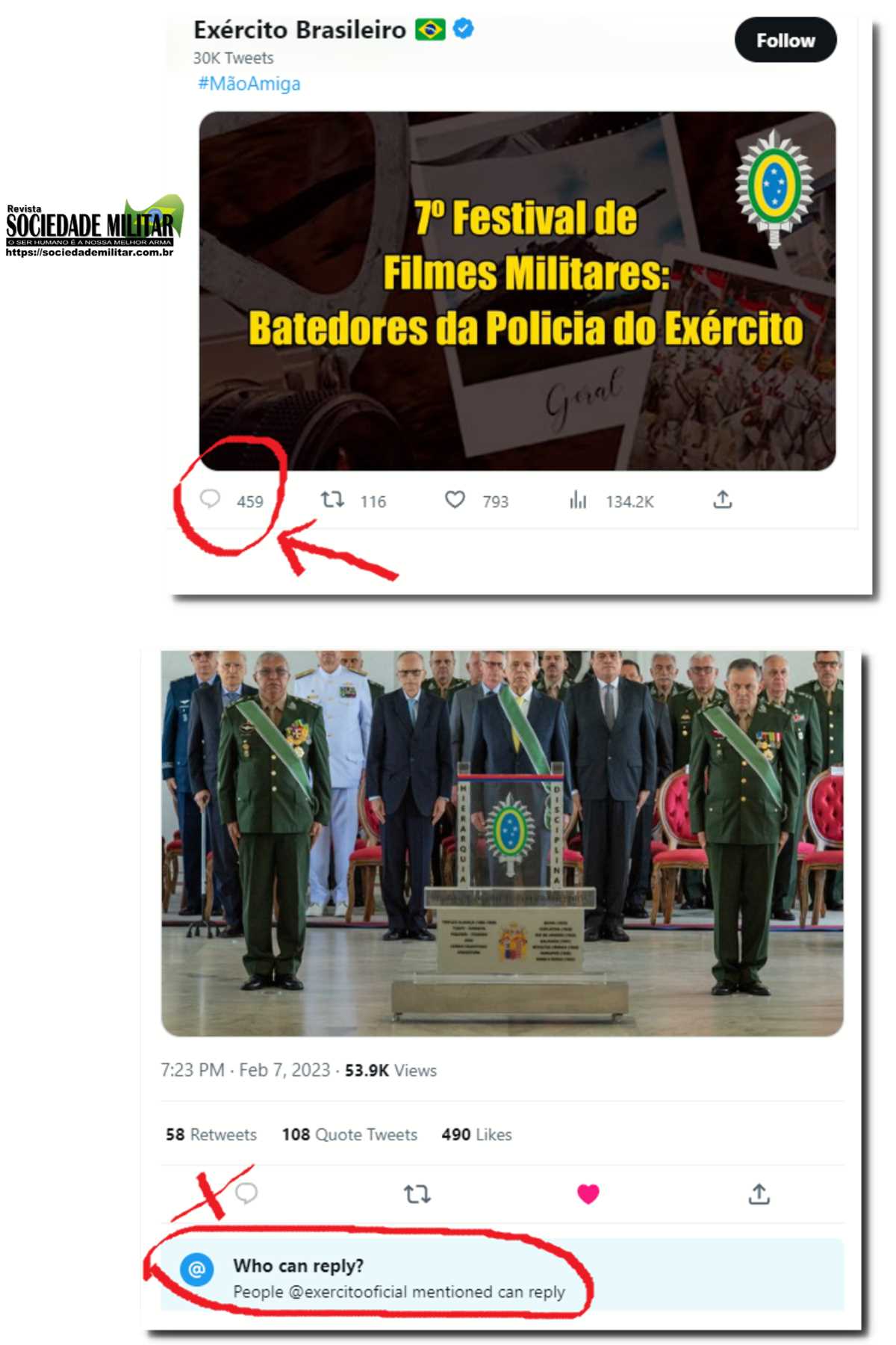 As redes sociais do Exército Brasileiro estão ruindo: entenda a causa da  catastrófica taxa de engajamento do Twitter, mesmo com 2 milhões de  seguidores no perfil - Revista Sociedade Militar