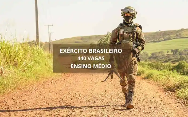 Oportunidade: Exército Brasileiro abre 440 vagas para ensino médio com salários de R$7.315,00!