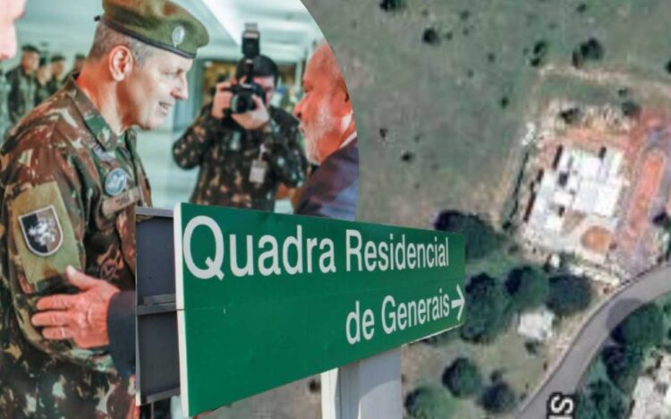 General Tomas e Lula sobre mapa da Quadar Residencial dos Generais