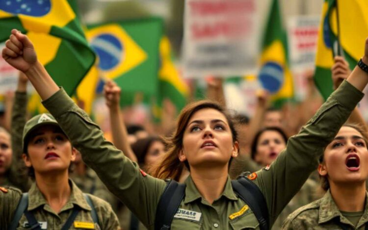 Empoderamento feminino nas Forças Armadas - imagem por IA