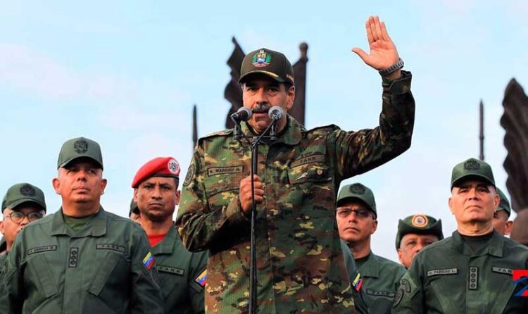 Nicolás Maduro, presidente da Venezuela, discursa durante evento militar. Foto: Presidência da Venezuela.