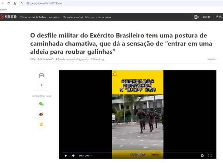 Humilhação Internacional: crítica chinesa ao desfile brasileiro indigna internautas. Foto: Reprodução / 163.com