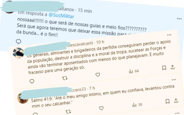 Redes sociais das Forças Armadas - comentários