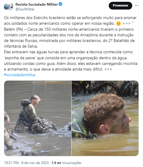 Postagem sobre Norte Americanos se familiarizando com os rios amazônicos