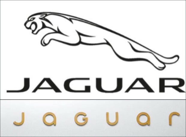 Acima, logo antigo da Jaguar. Abaixo, o novo. 